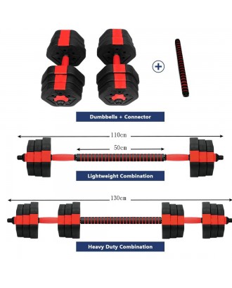 Adjustable Dumbbells 44Lbs Barbell Weight Set Connecting Rod Dumbbells In Free Weight For Home Gym Office Workout