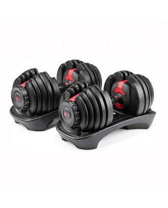 Red Black Adjustable Dumbbell Set 52.5Lb 24Kg For Buy Weights Gym Equipment Fitness Dumbbells Set