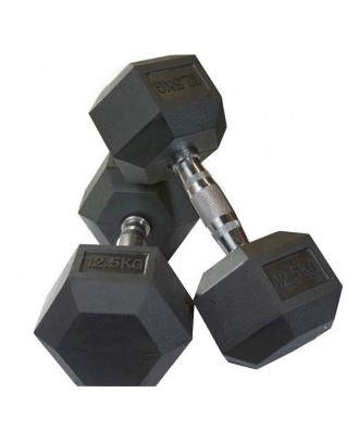 Factory Wholesale Strength Training Custom Black Rubber Hexagonal Dumbbells Adjustable Weight Dumbbell Set