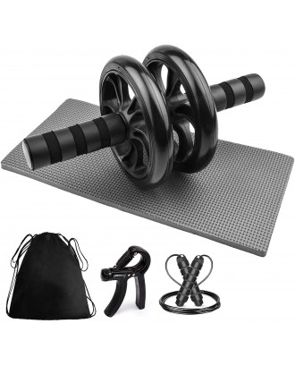 Factory wholesale Ab roller set with hand-held skipping knee pads and tote bag home gym fitness equipment