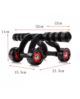 Ab Roller Abdominal Power 4  Wheels Muscle Strength Exercise Equipment for Home Fitness Gym Trainer